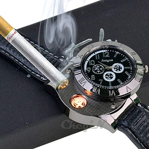๐ฅโ Military USB Lighter Watch for Men โ Windproof, Rechargeable & Stylish Gift ๐