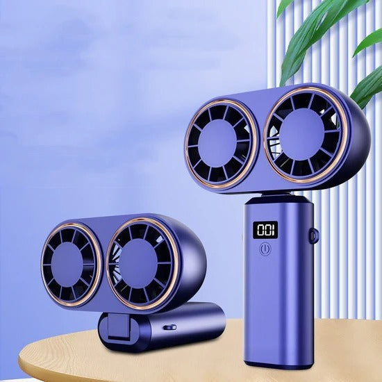 ๐ฌ๏ธ USB Handheld Mini Fan โ Foldable, Portable & Neck Hanging with 5-Speed & Display Screen ๐จโจ