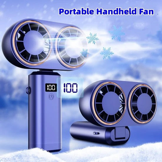 ๐ฌ๏ธ USB Handheld Mini Fan โ Foldable, Portable & Neck Hanging with 5-Speed & Display Screen ๐จโจ